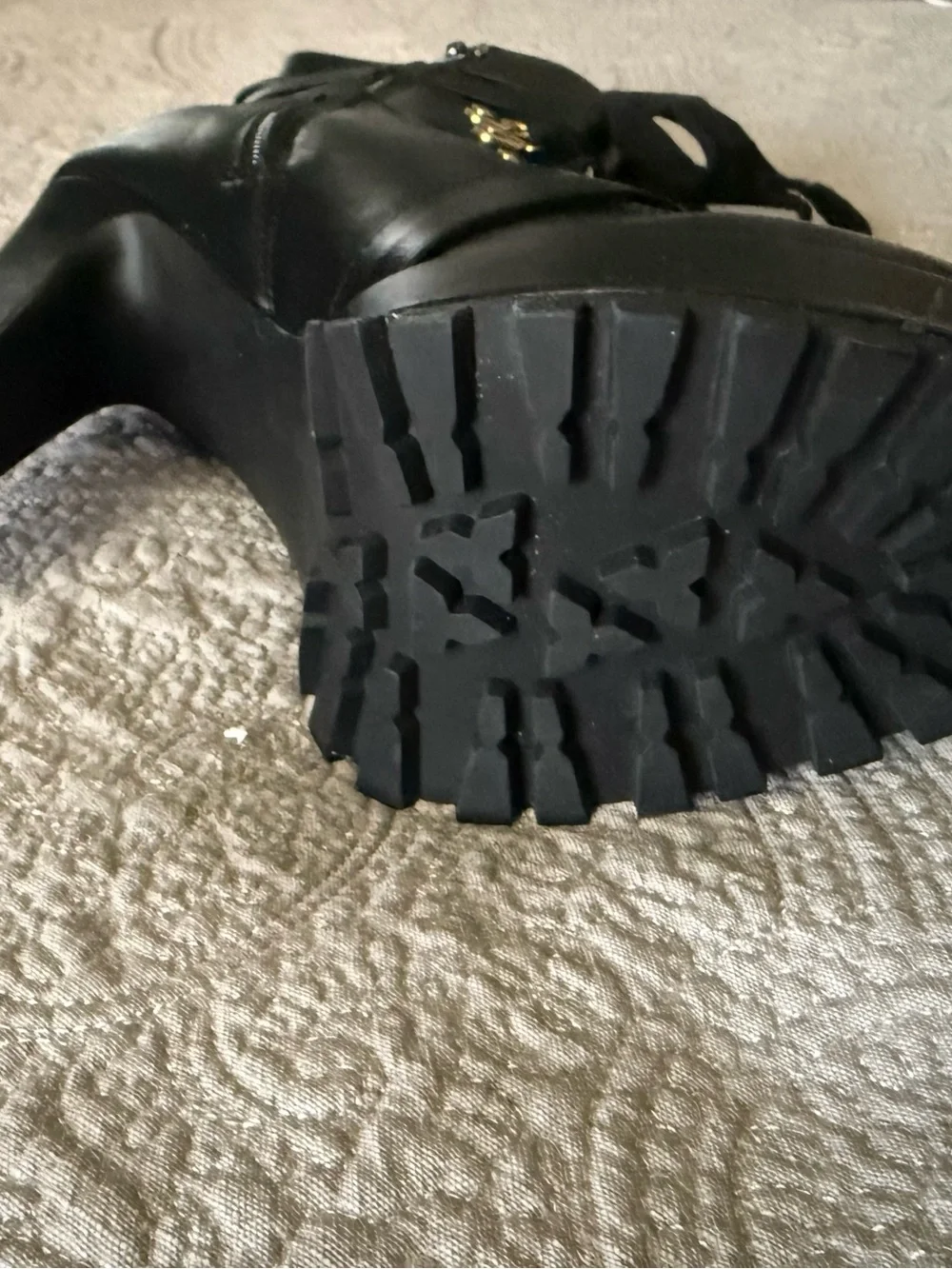 SHOEDAZZLE Black Lace-Up Platform Ankle Boots - Women's Fashion Booties - Picture 3 of 6